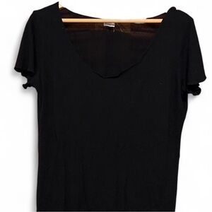 Essentials Black Short Sleeve Blouse